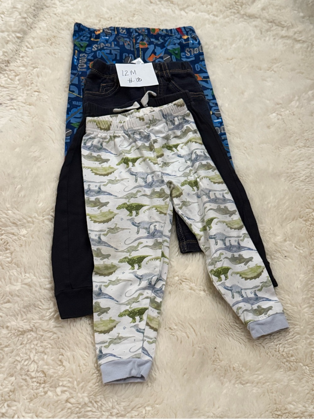The Children's Place Dinosaur Jogger Pants - White, Green & Blue